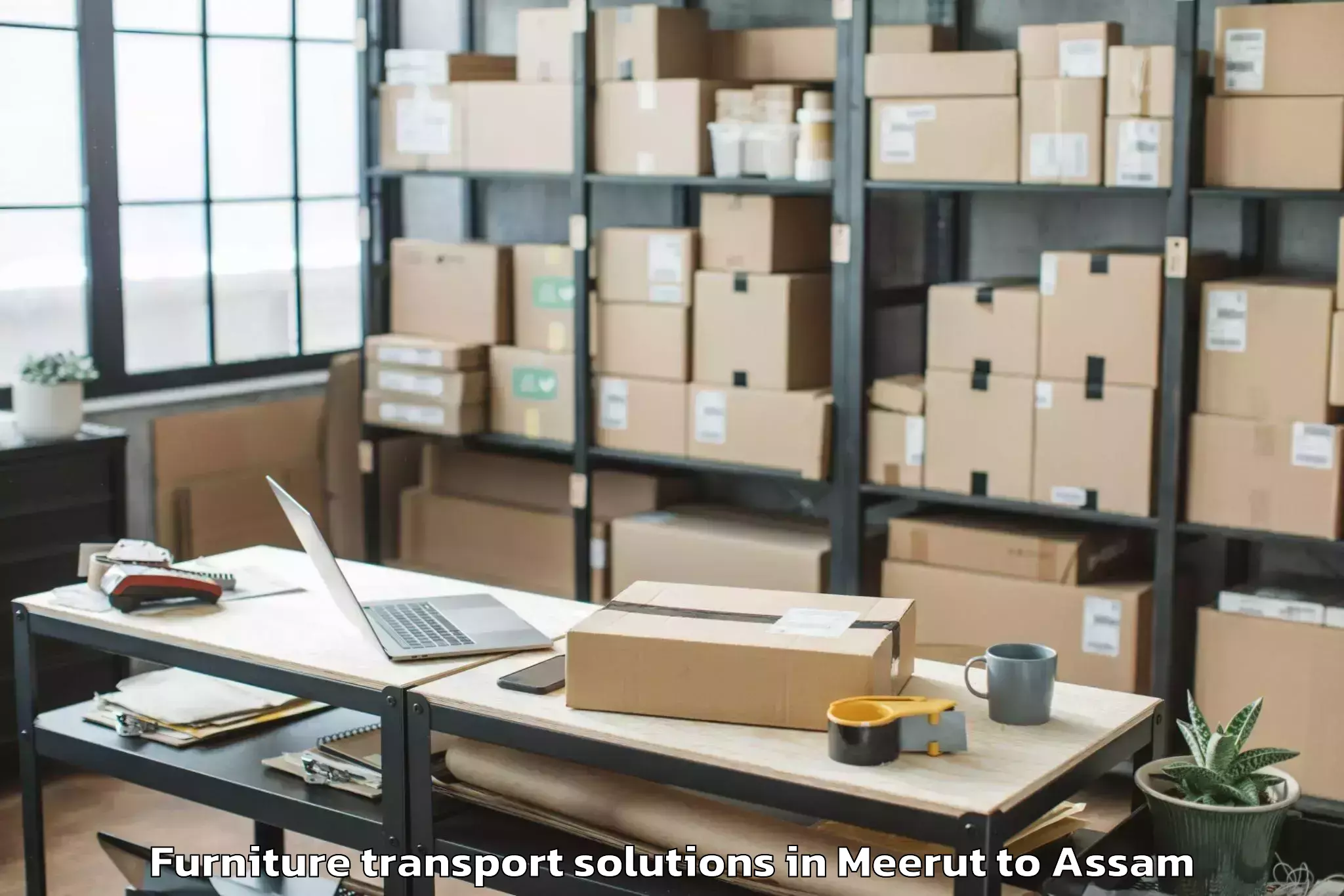 Meerut to Nahorkatiya Furniture Transport Solutions Booking